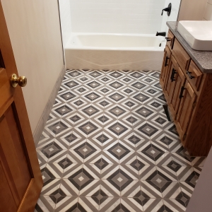 Dark Grey Stone Mosaic Tile Floor